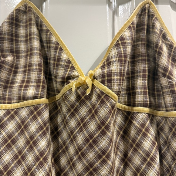 Insight Brown and Yellow Plaid Maxi Dress - Picture 3 of 4